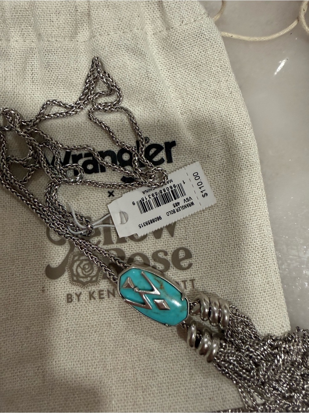 Wrangler x Kendra Scott Turquoise and Silver Necklace
